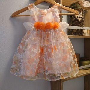 Beautiful Orange/White Floral Dress